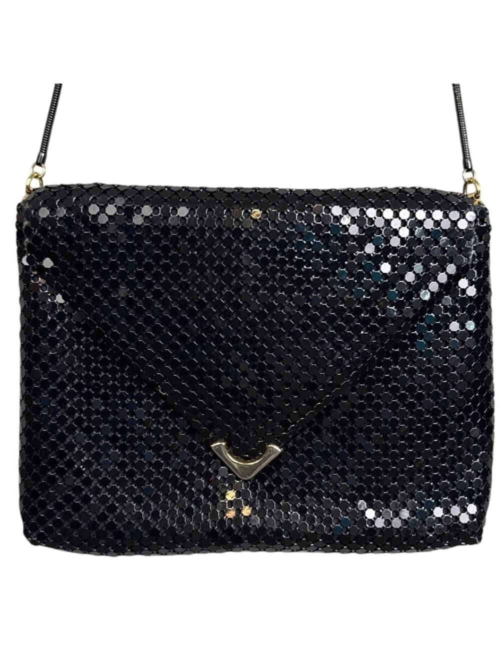 La Regale Vintage Purse Black Chainmail Gold Hardware 1970s Vintage Fairy Grunge